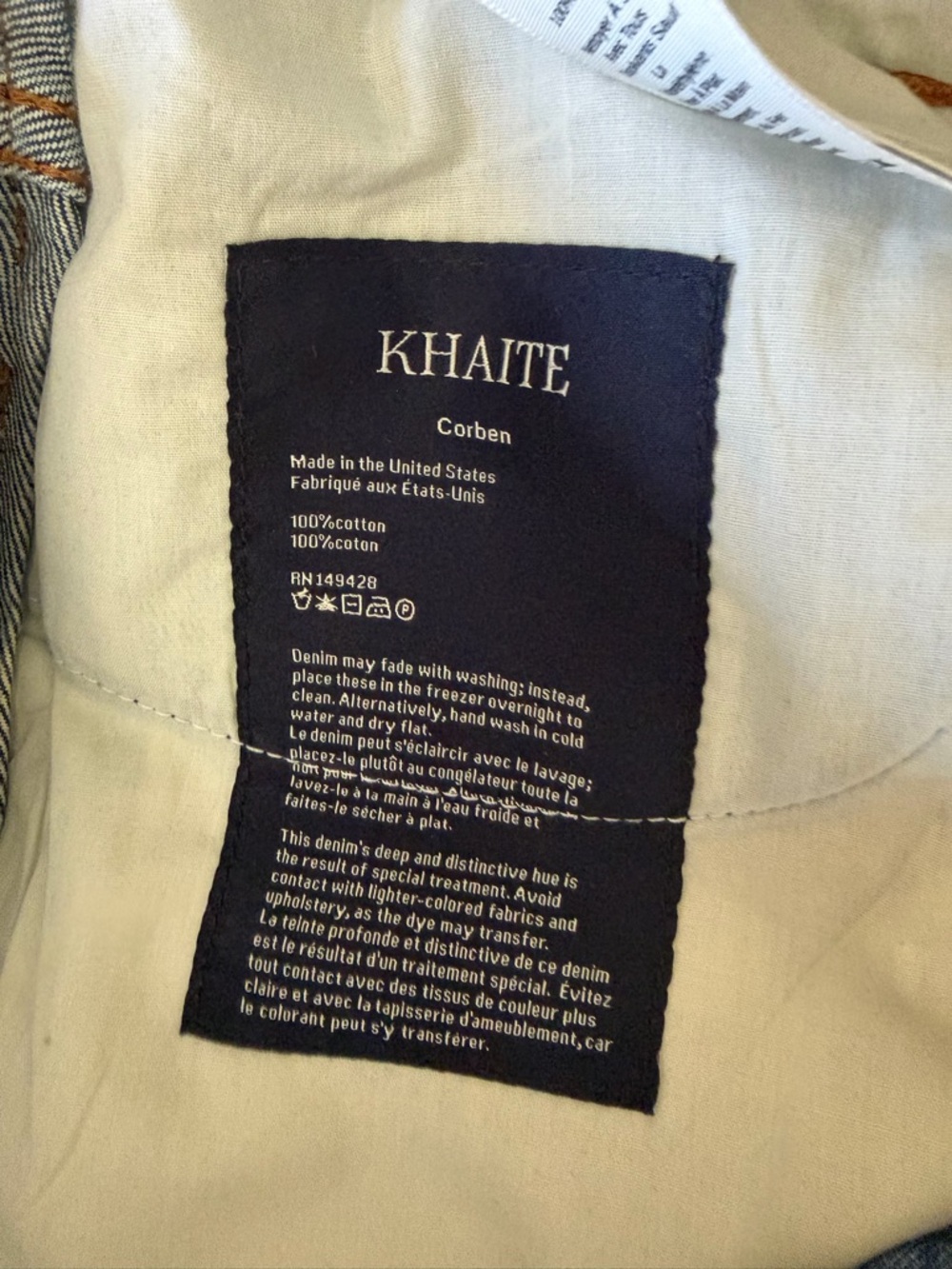 KHAITE Corbin Jean. Straight-Leg Denim Jeans in Classic Blue - Picture 3 of 6